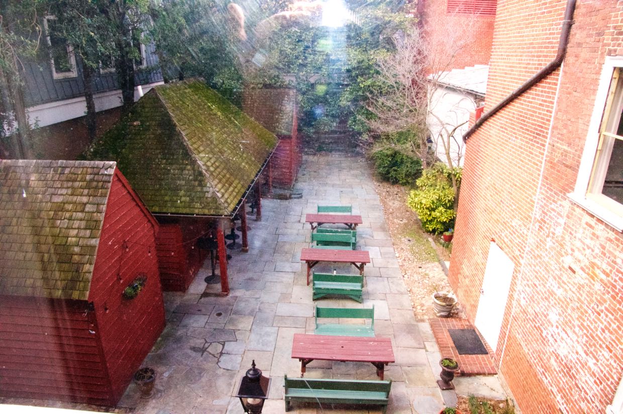 Current, non-historical, inner courtyard, with the new building to the right