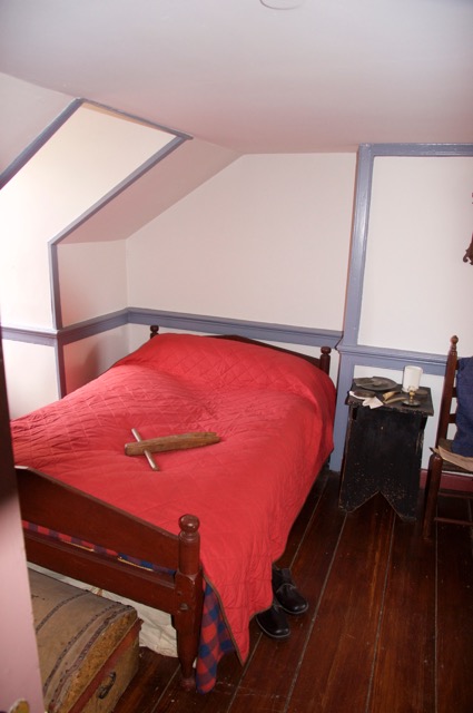 A bed with a rope tightner, with which could be used to tighten or loosen the springiness of the bed