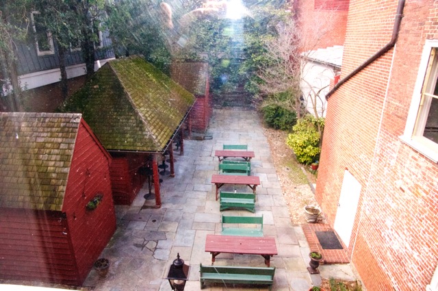 Current, non-historical, inner courtyard, with the new building to the right